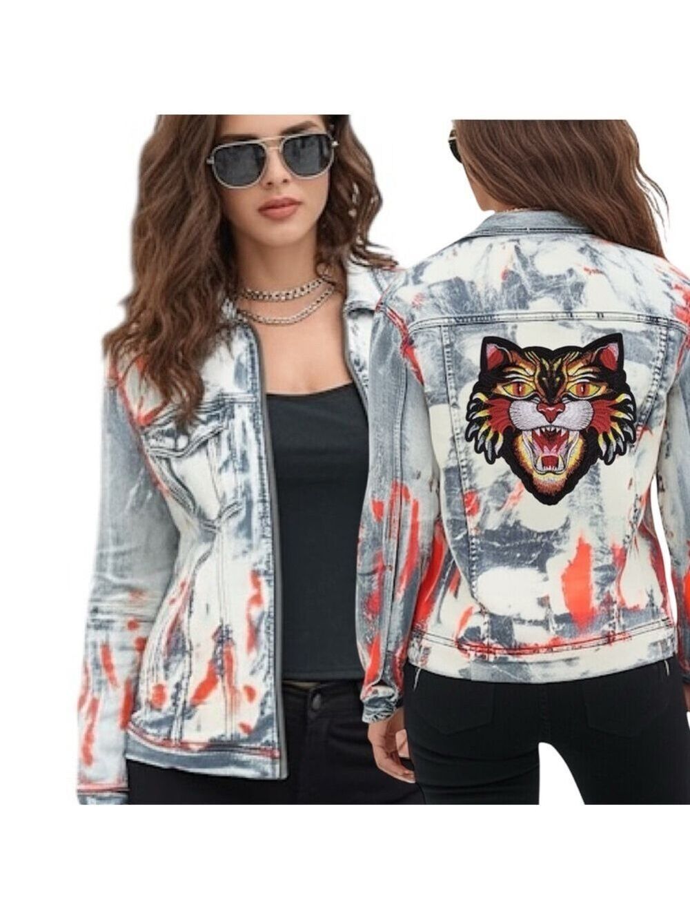 Your Journey, Your Jungle Oversized Tiger Denim Jacket Customize yours!